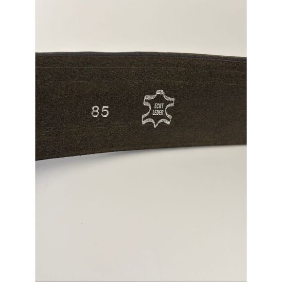 Töpfer Leather Belt with Ornate Jewel Buckle – Deep Dark Green Size 85 main image 11